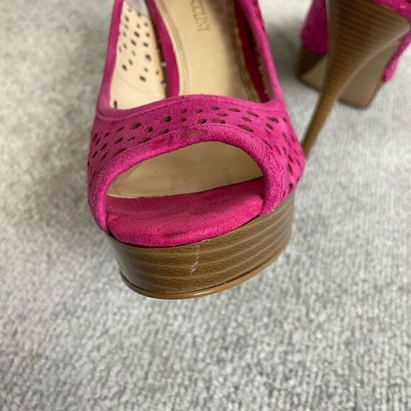 Enzo Angiolini Women’s 8M 5 inch Platform Stilettos Heels Perforated Pink Open - Picture 7 of 8